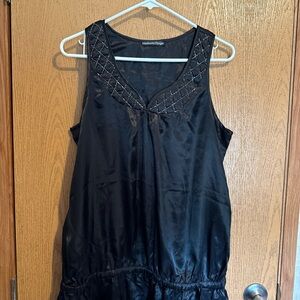 Madeline Black Satin Tank Top